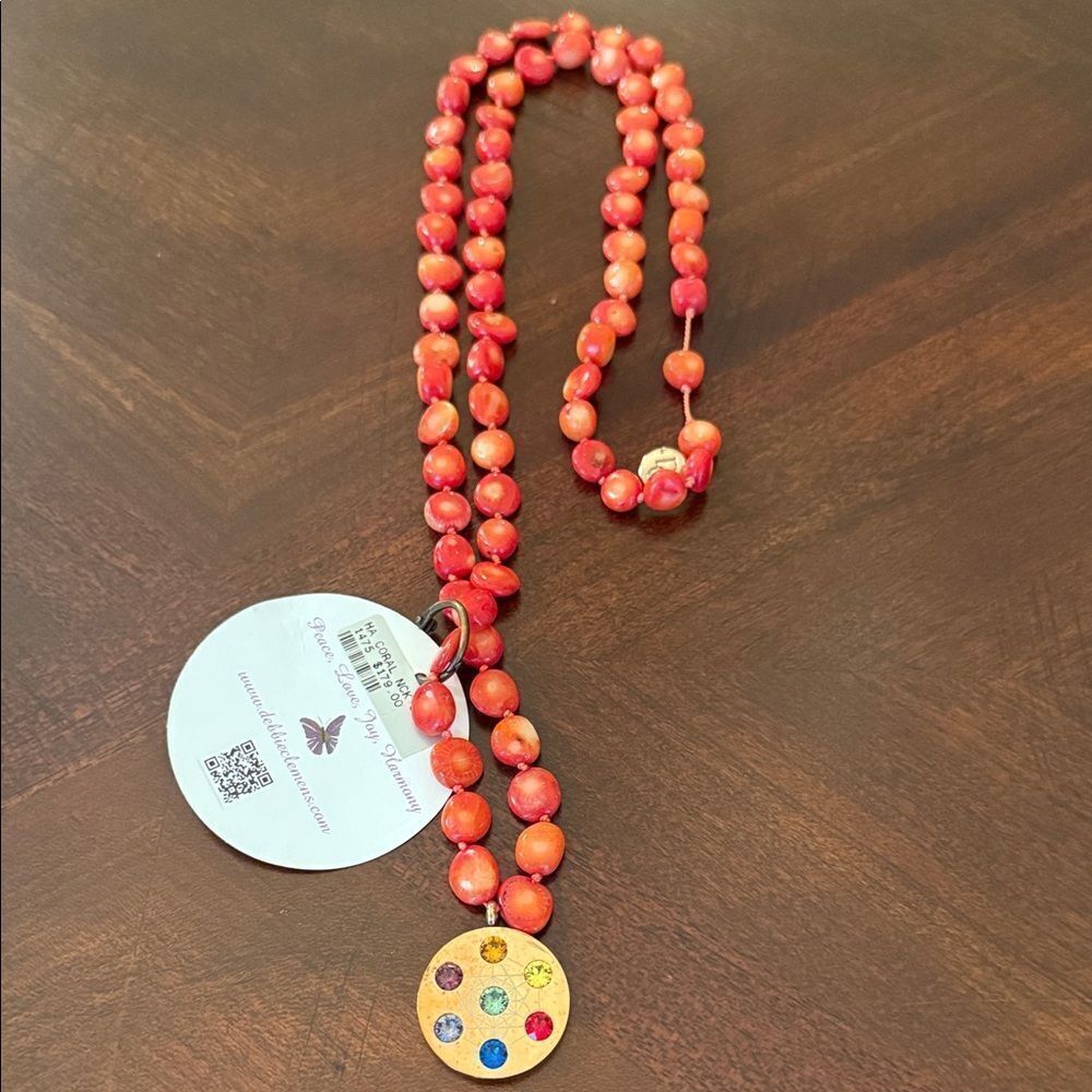 Debbie Clemens Highest Angel Coral Necklace 
19”